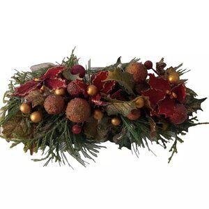 Vintage Handmade Christmas table ornament holiday center piece Real Wood